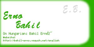 erno bahil business card